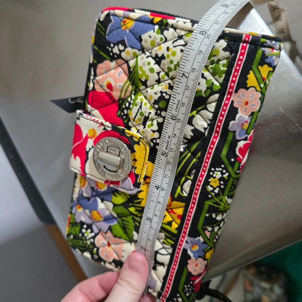Vera Bradley Floral Nightingale Quilted Cotton Turn Lock Wallet Multi Color